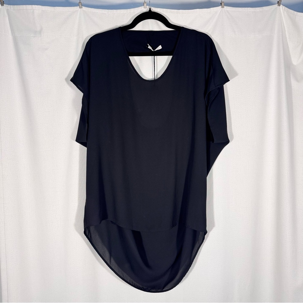 Three Eighty Two Black Sleeveless Flowy Blouse